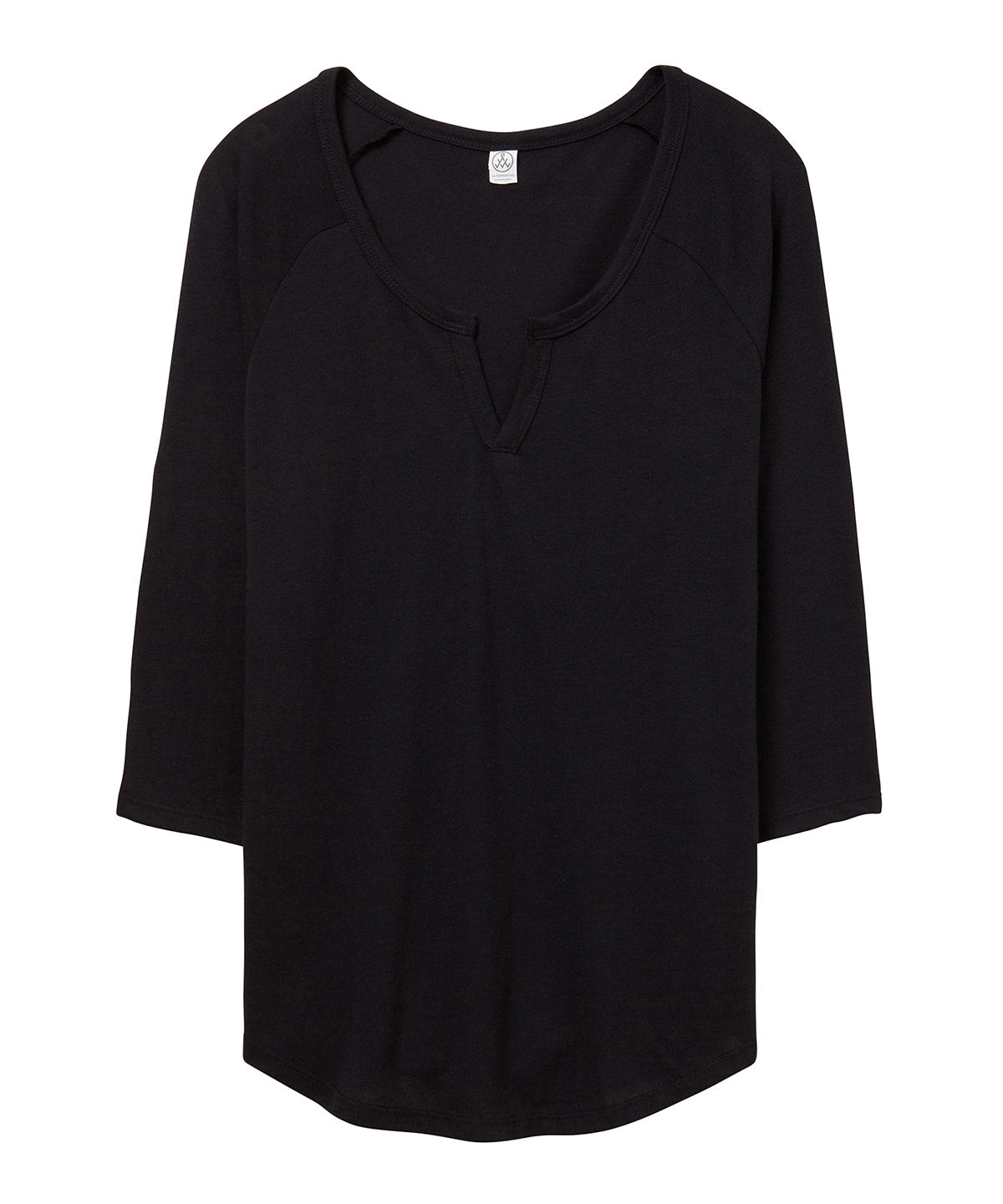 Black/Black - Outfield 3/4 sleeve vintage 50/50 t-shirt - GarmentEmbroidery