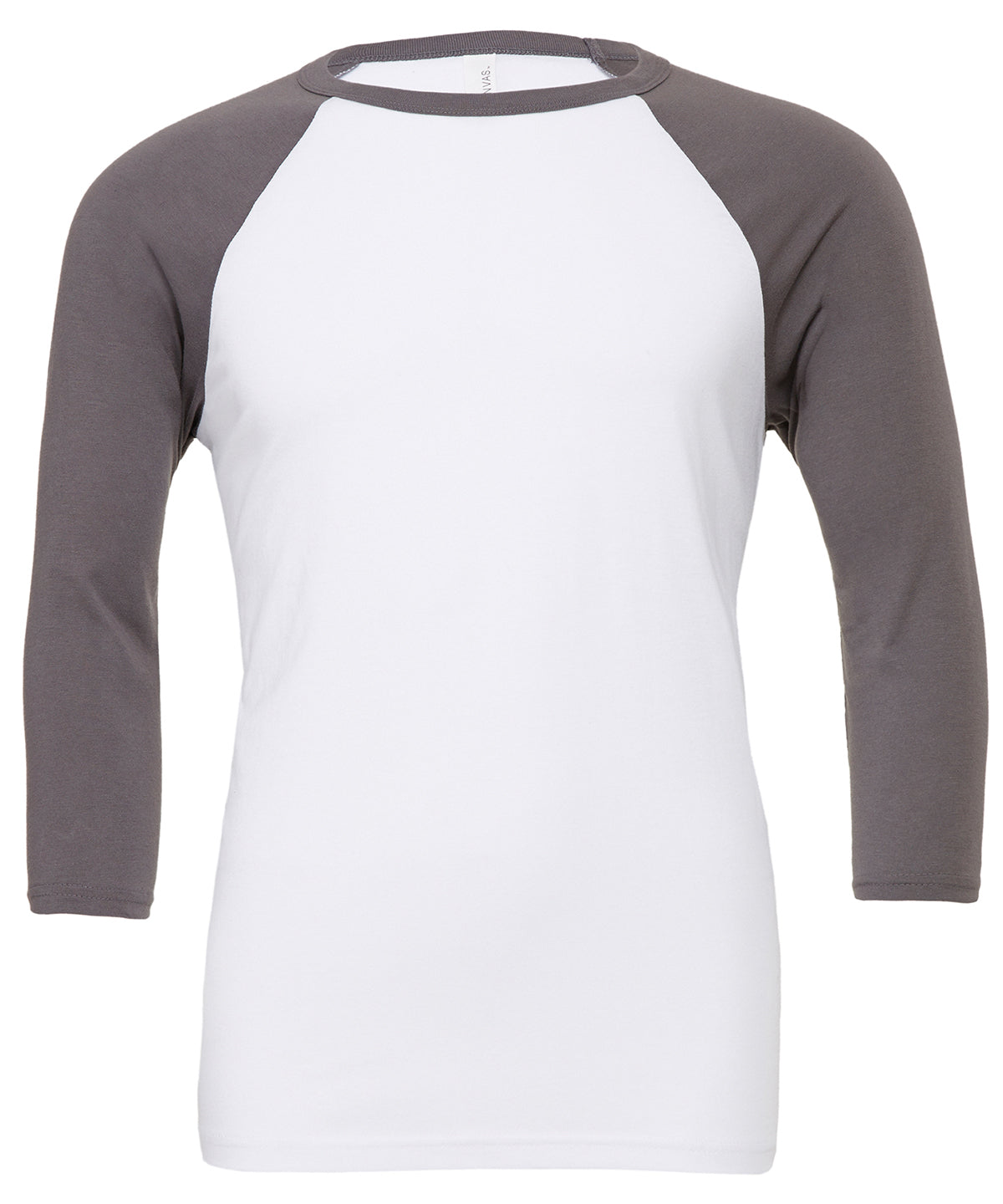 White/Asphalt - Unisex triblend ¾ sleeve baseball t-shirt - GarmentEmbroidery