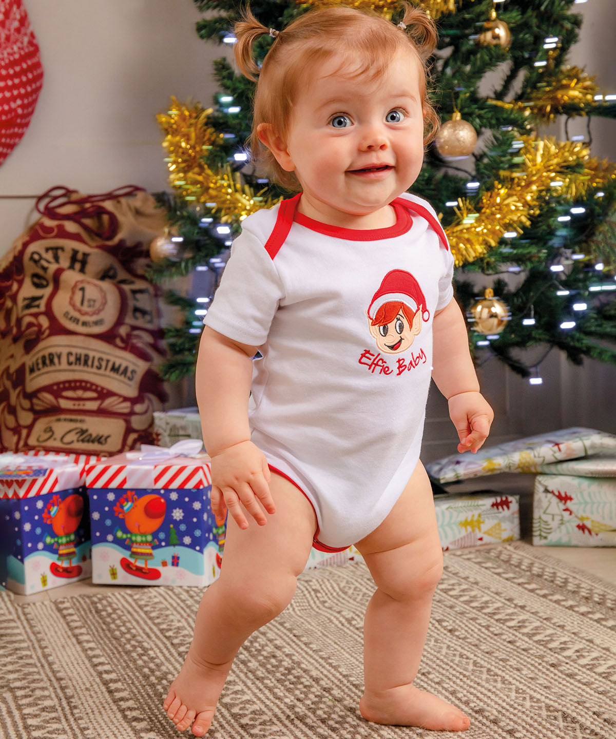 Santa's Baby Elf - Christmas baby grow - GarmentEmbroidery