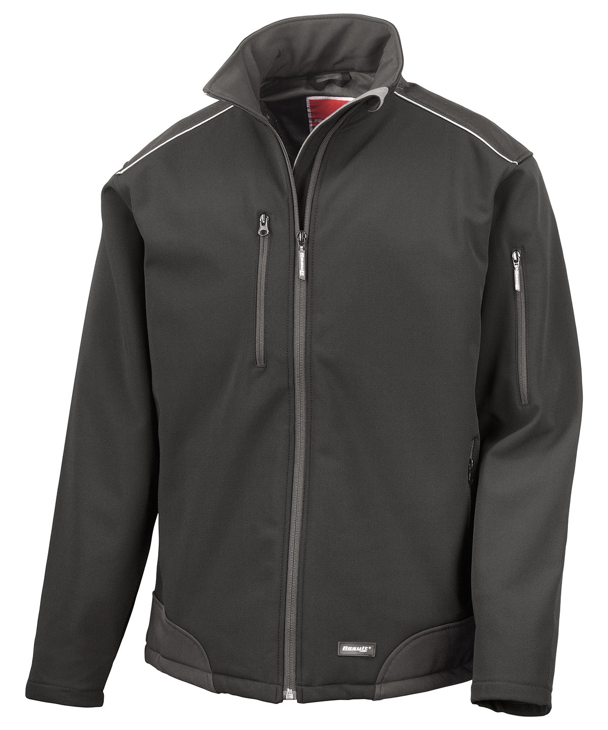 Black/Black - Ripstop softshell workwear jacket - GarmentEmbroidery