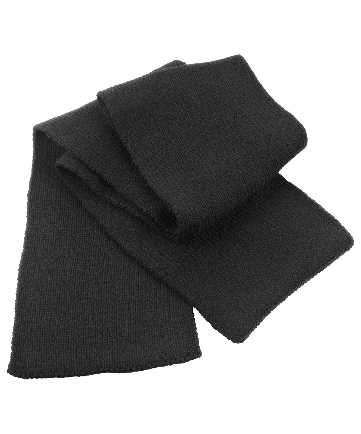 Black - Classic heavy knit scarf - GarmentEmbroidery