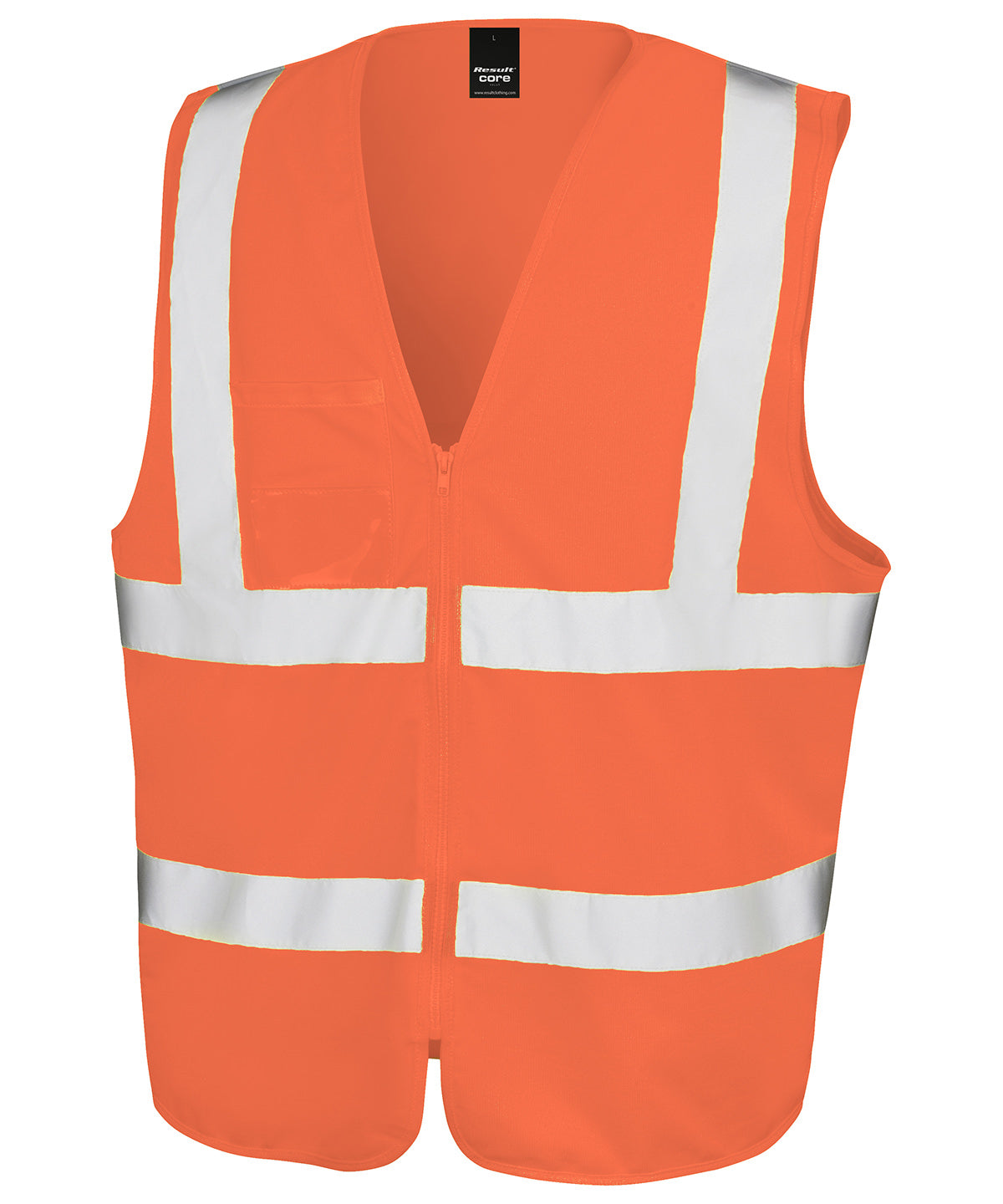 Orange - Core zip ID safety tabard - GarmentEmbroidery