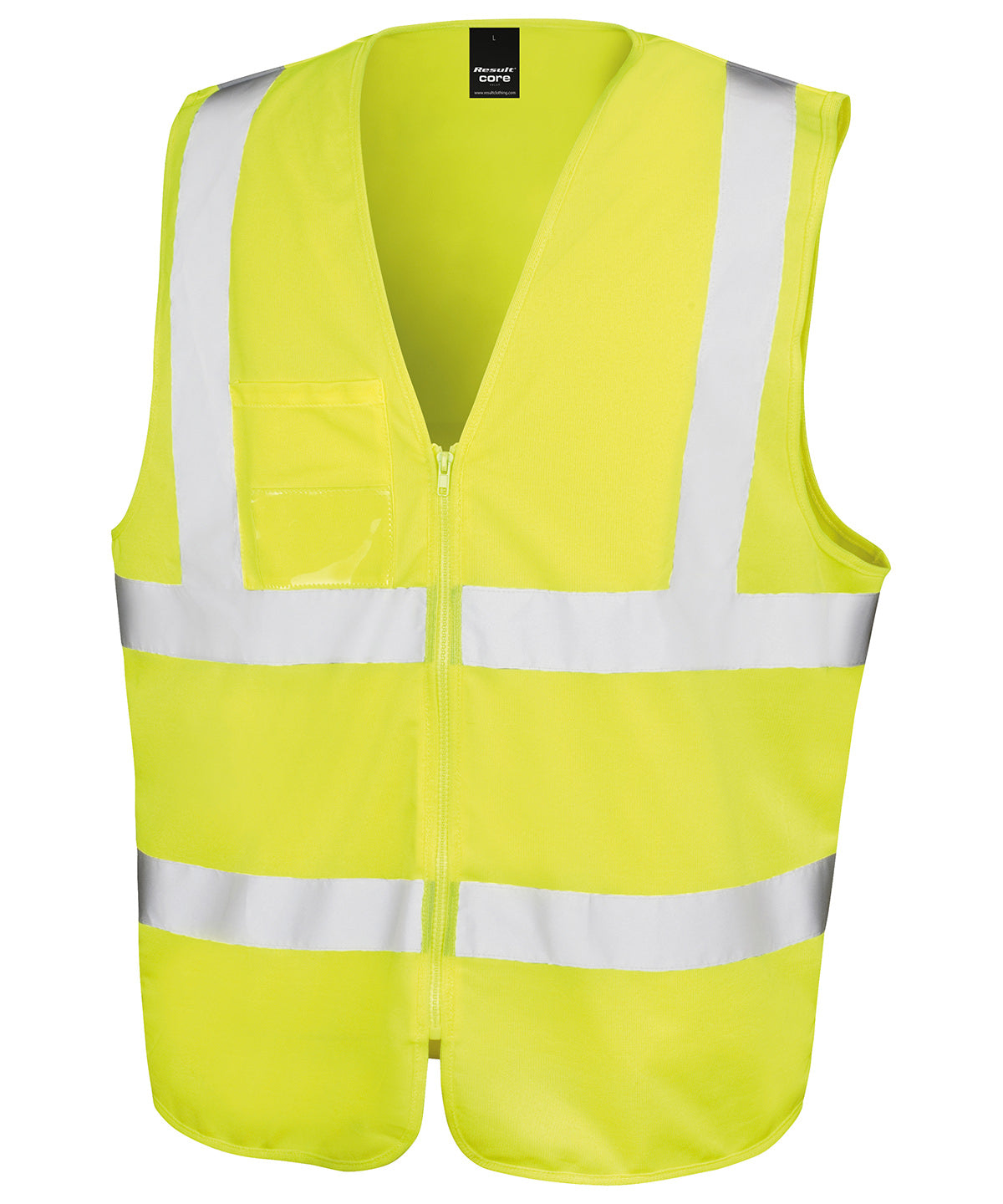 Yellow - Core zip ID safety tabard - GarmentEmbroidery