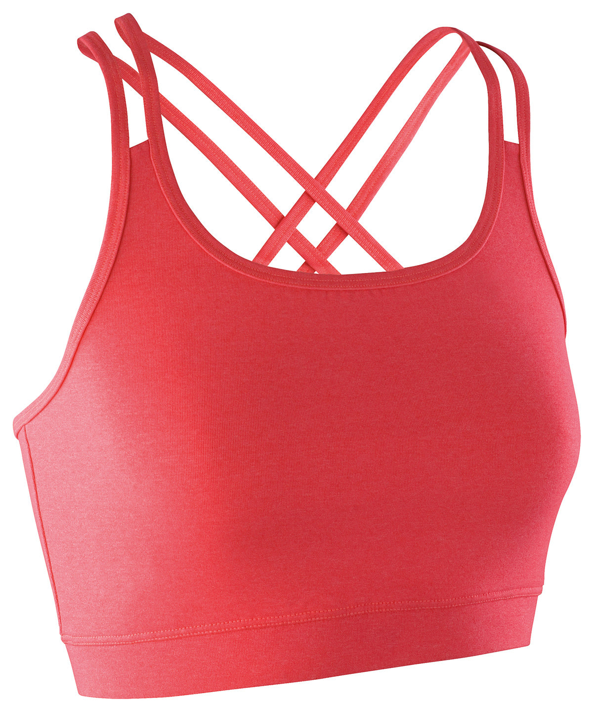 Hot Coral - Women's fitness crop top - GarmentEmbroidery