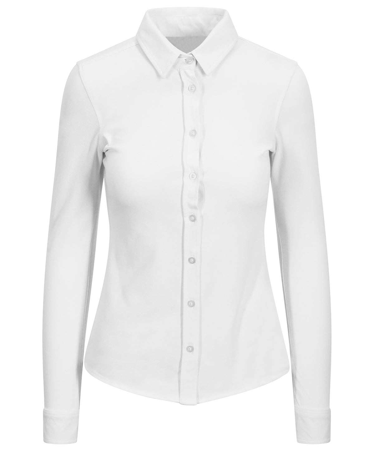 White - Women's Anna knitted shirt - GarmentEmbroidery