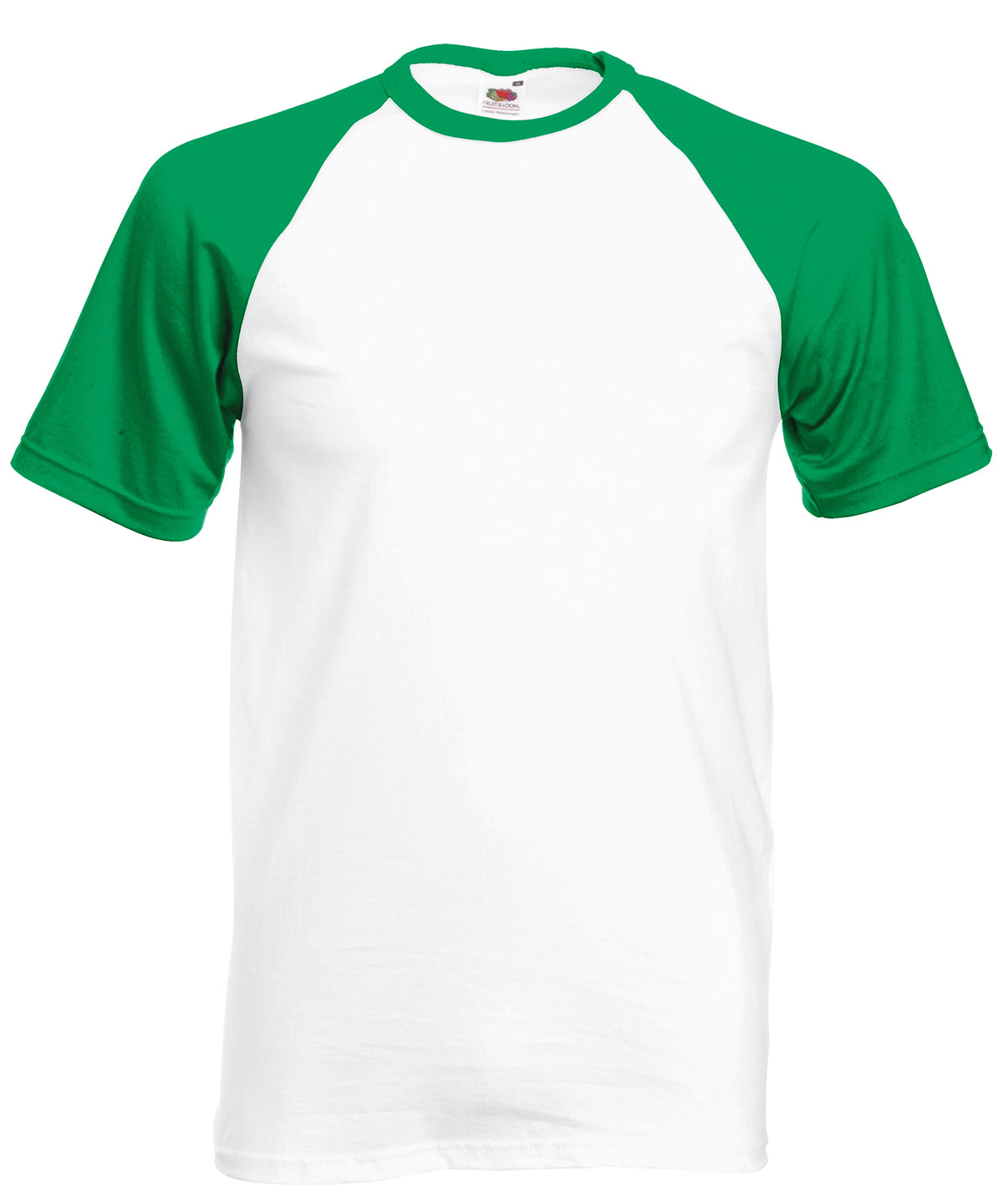 White/Kelly Green* - Short sleeve baseball T - GarmentEmbroidery