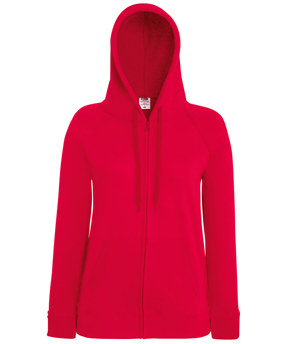 Red - Women's lightweight hooded sweatshirt jacket - GarmentEmbroidery