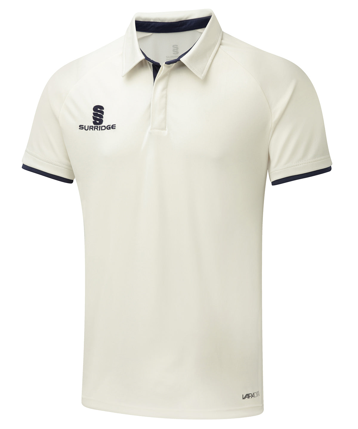 White/Navy Trim - Ergo short sleeve shirt - GarmentEmbroidery