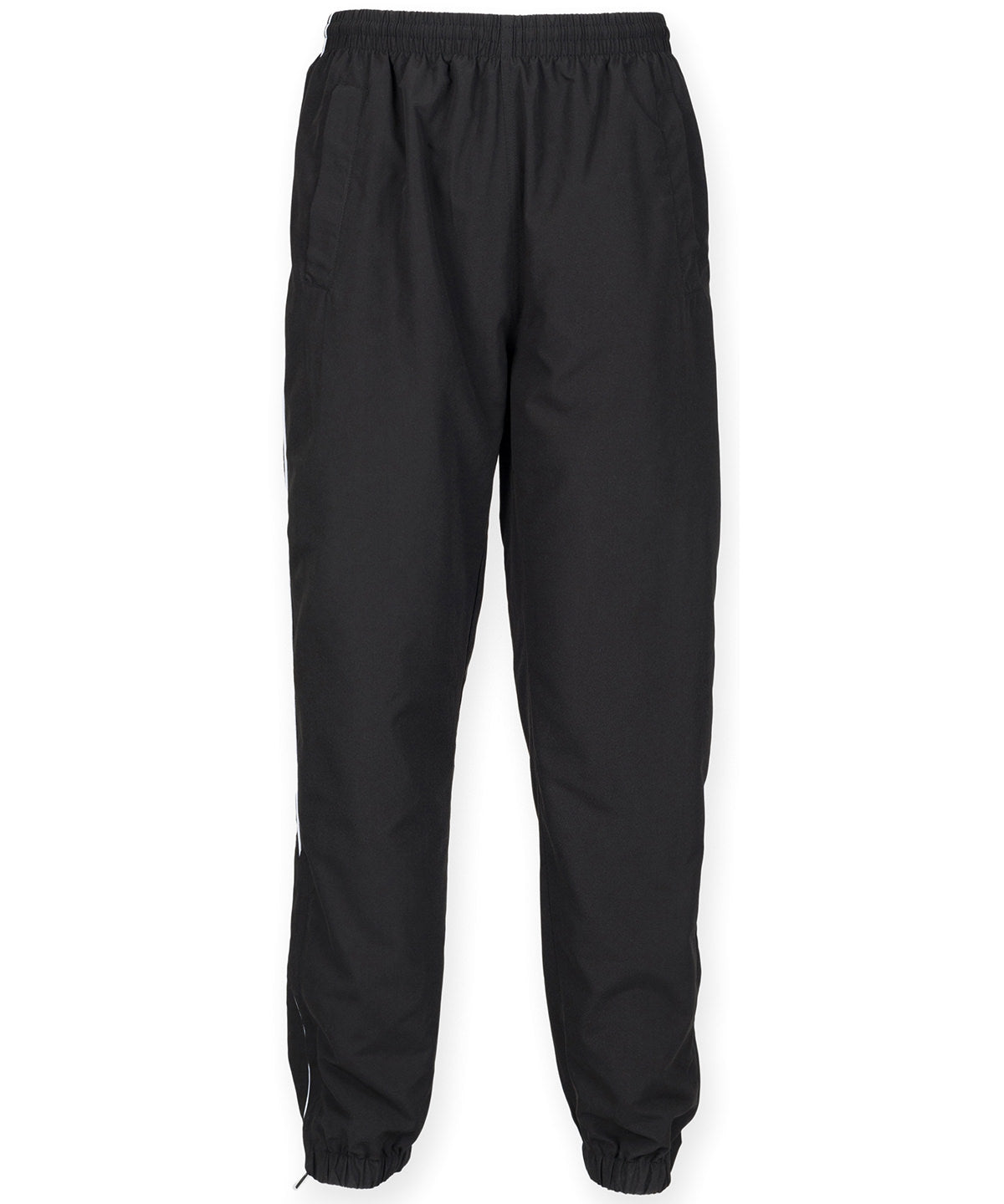 Black/White piping - Piped track bottoms - GarmentEmbroidery