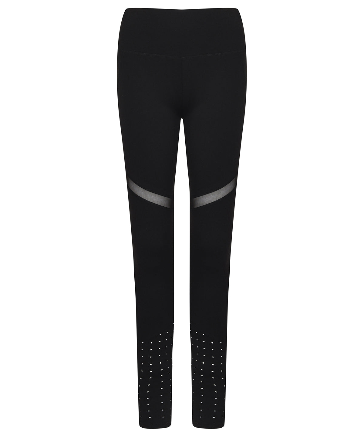 Black - Women's panelled leggings - GarmentEmbroidery