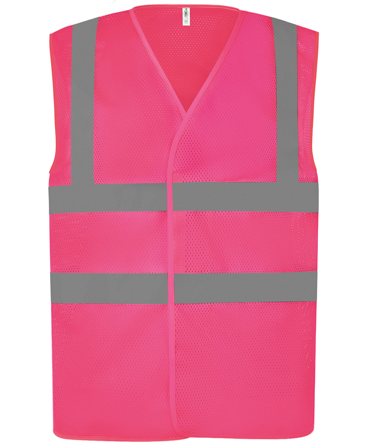 Pink - Top cool open mesh 2-band-and-braces waistcoat (HVW120) - GarmentEmbroidery