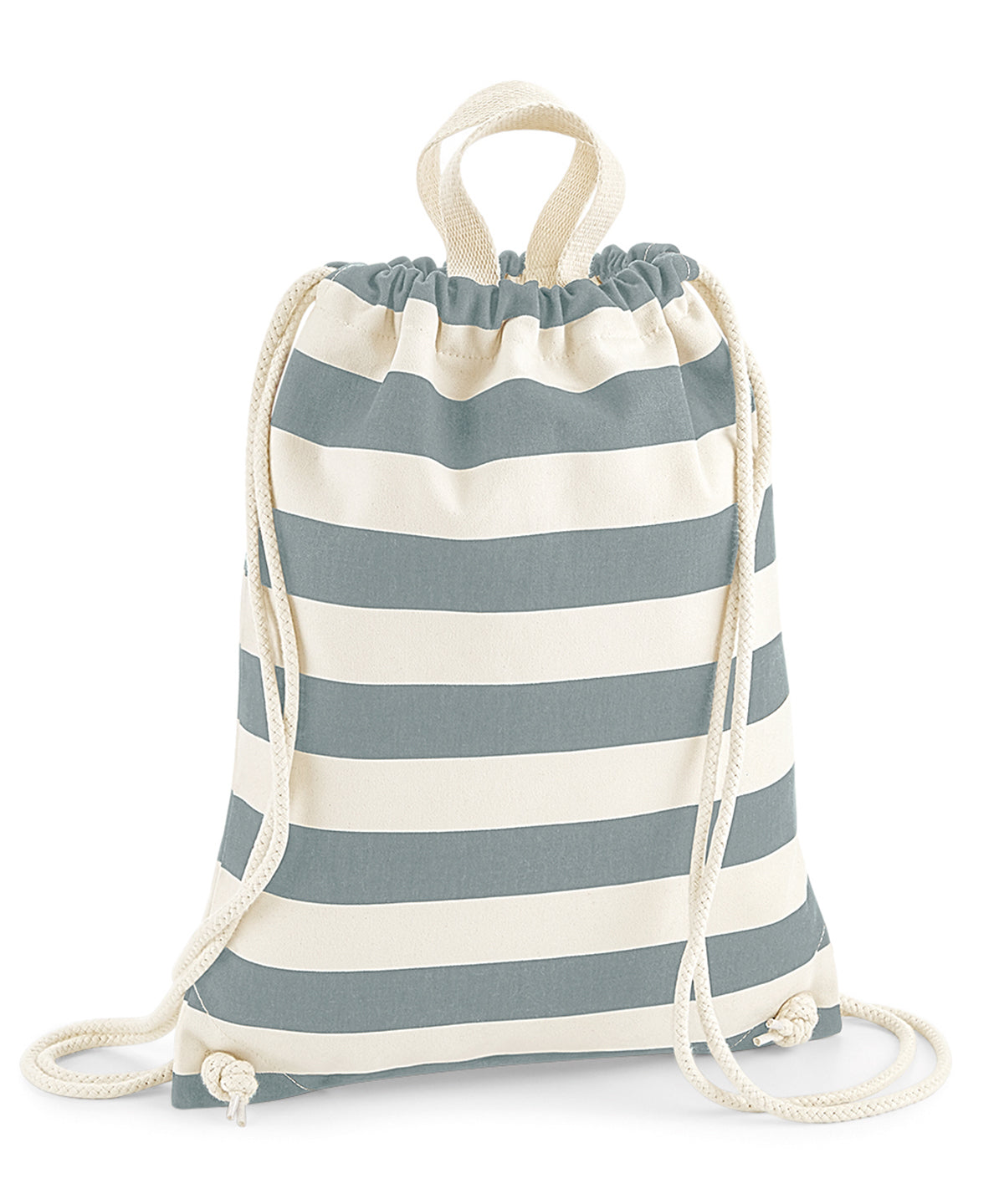 Natural/Grey - Nautical gymsac - GarmentEmbroidery