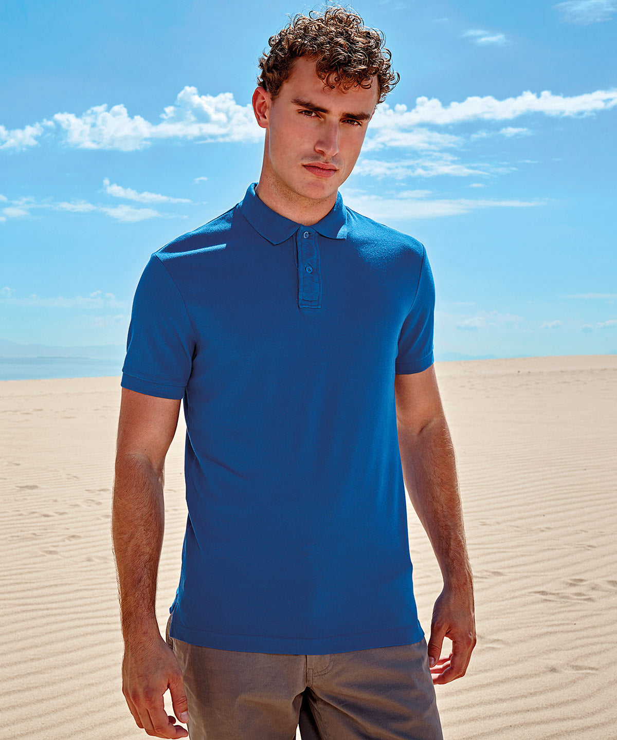 Navy - Men's "infinity stretch" polo - GarmentEmbroidery