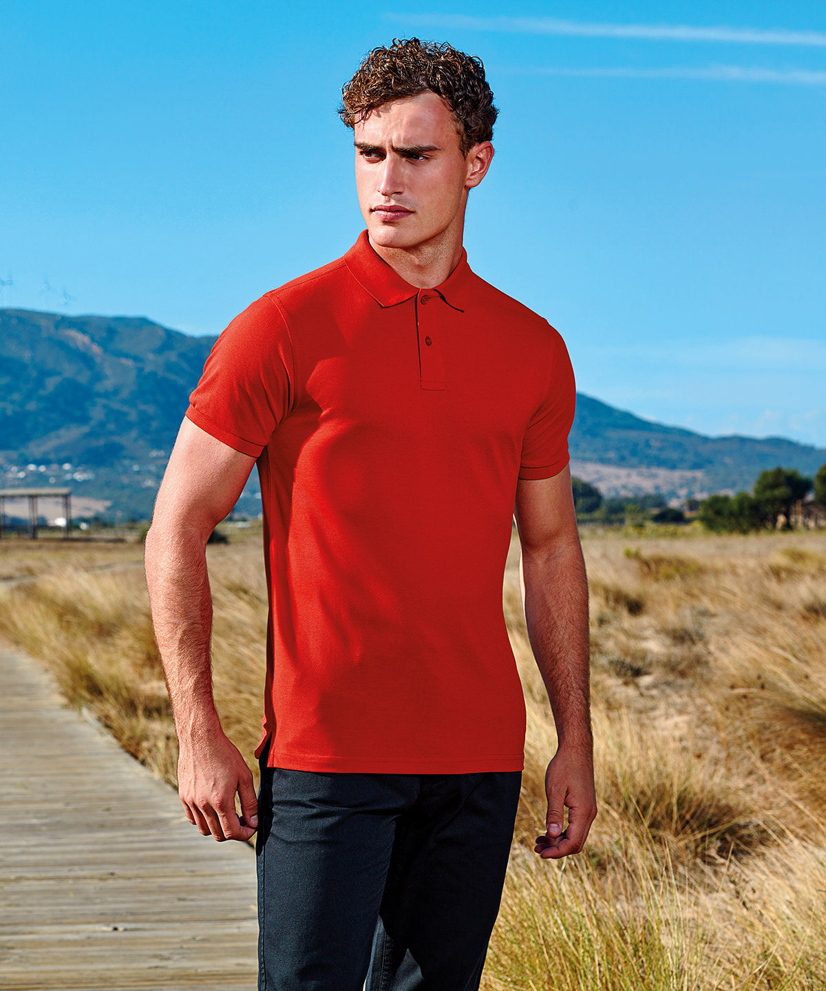 Hot Pink - Men’s polycotton blend polo - GarmentEmbroidery