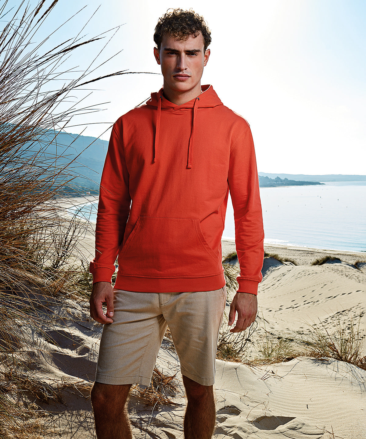 Navy - Men's coastal vintage wash loop back hoodie - GarmentEmbroidery