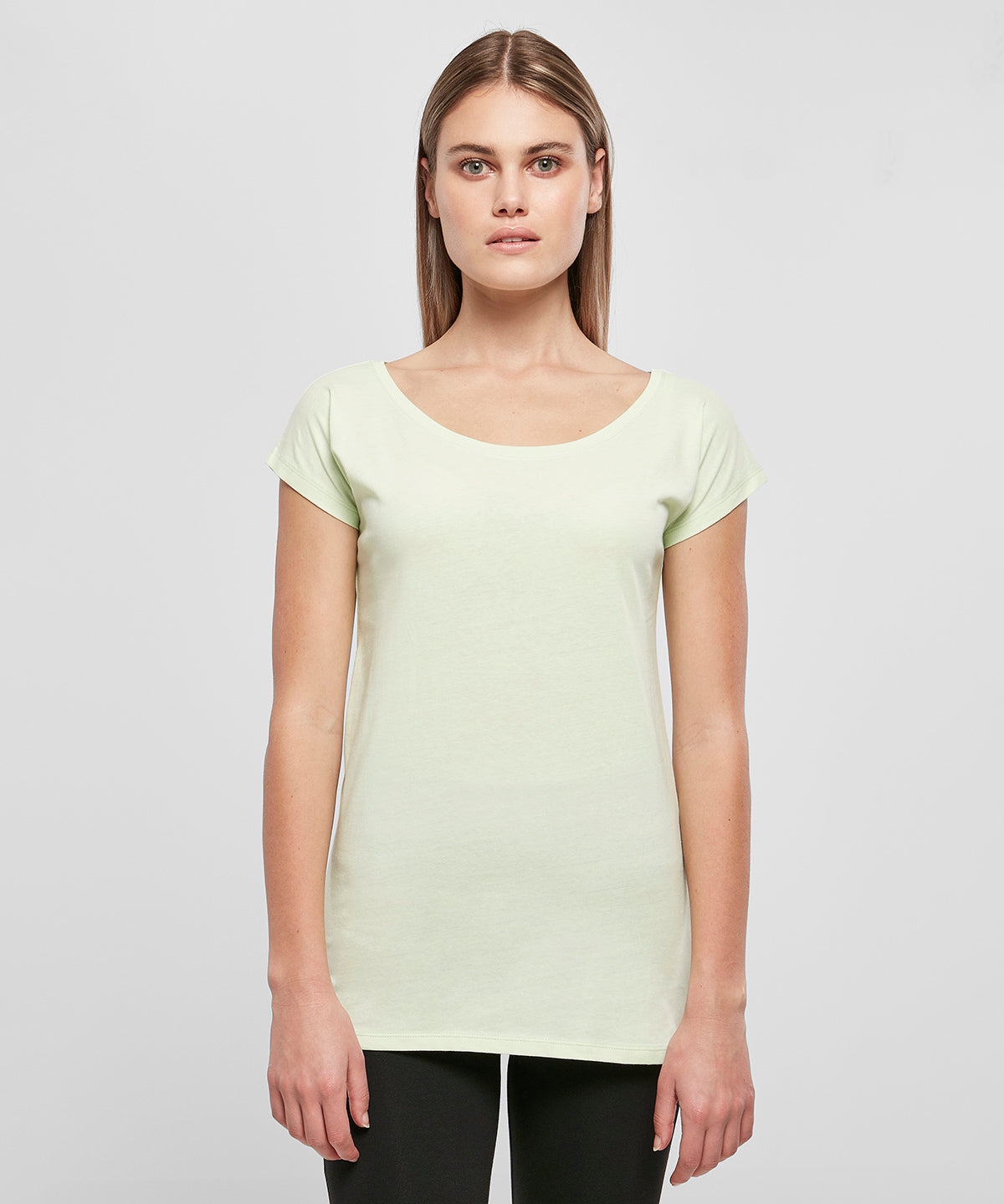 Navy - Women's wide neck tee - GarmentEmbroidery