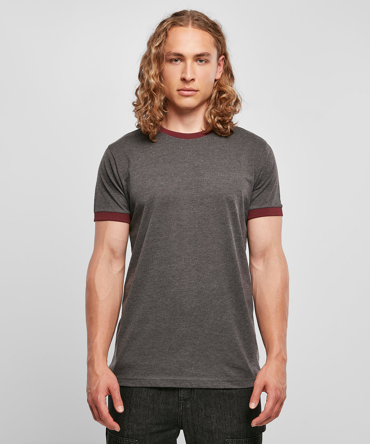 Black/City Red - Ringer tee - GarmentEmbroidery