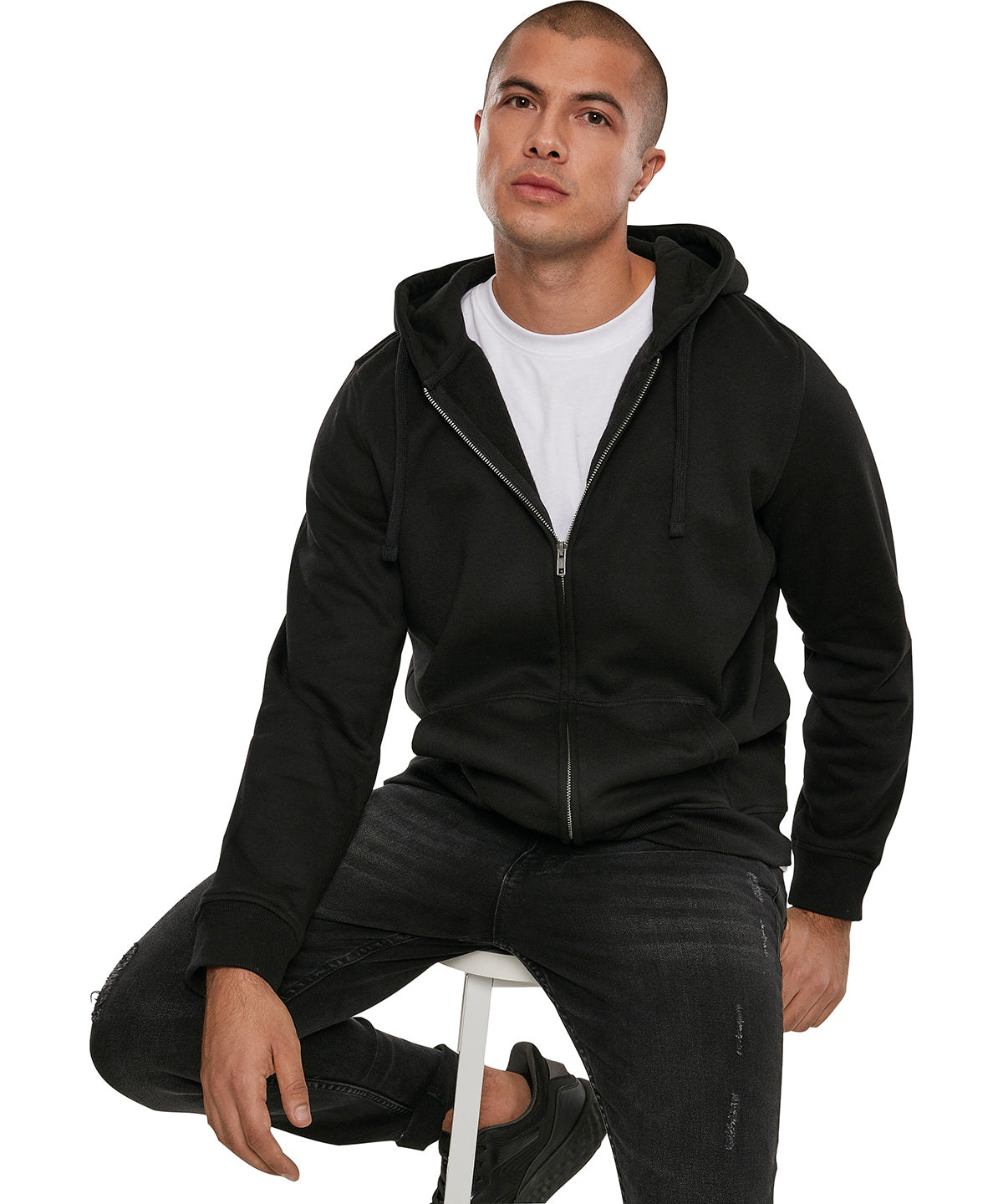 Black - Merch zip hoodie - GarmentEmbroidery