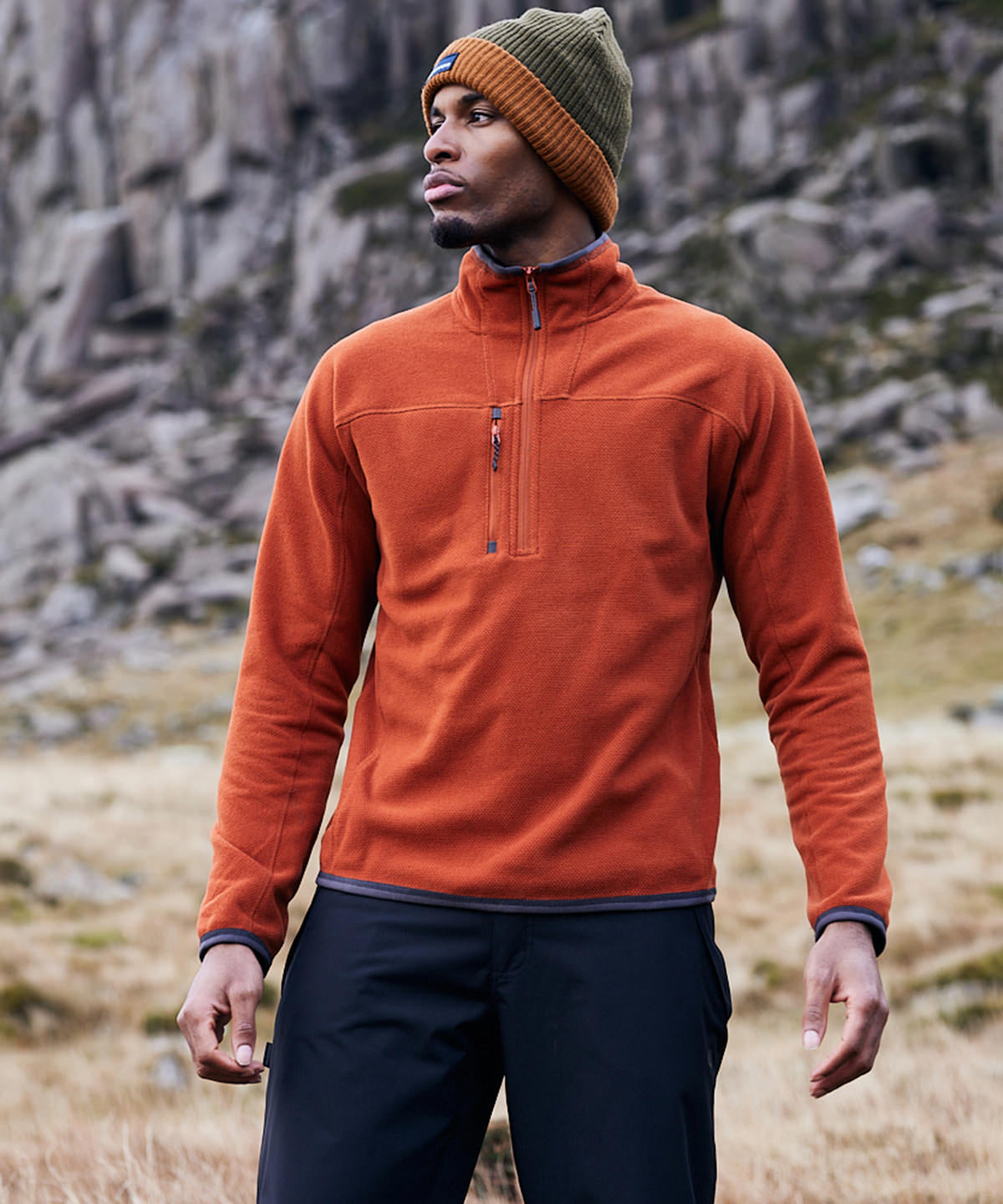 Carbon Grey Marl - Expert active half zip fleece - GarmentEmbroidery