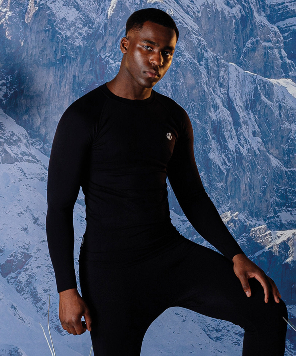Black - Zone In long sleeve base top - GarmentEmbroidery