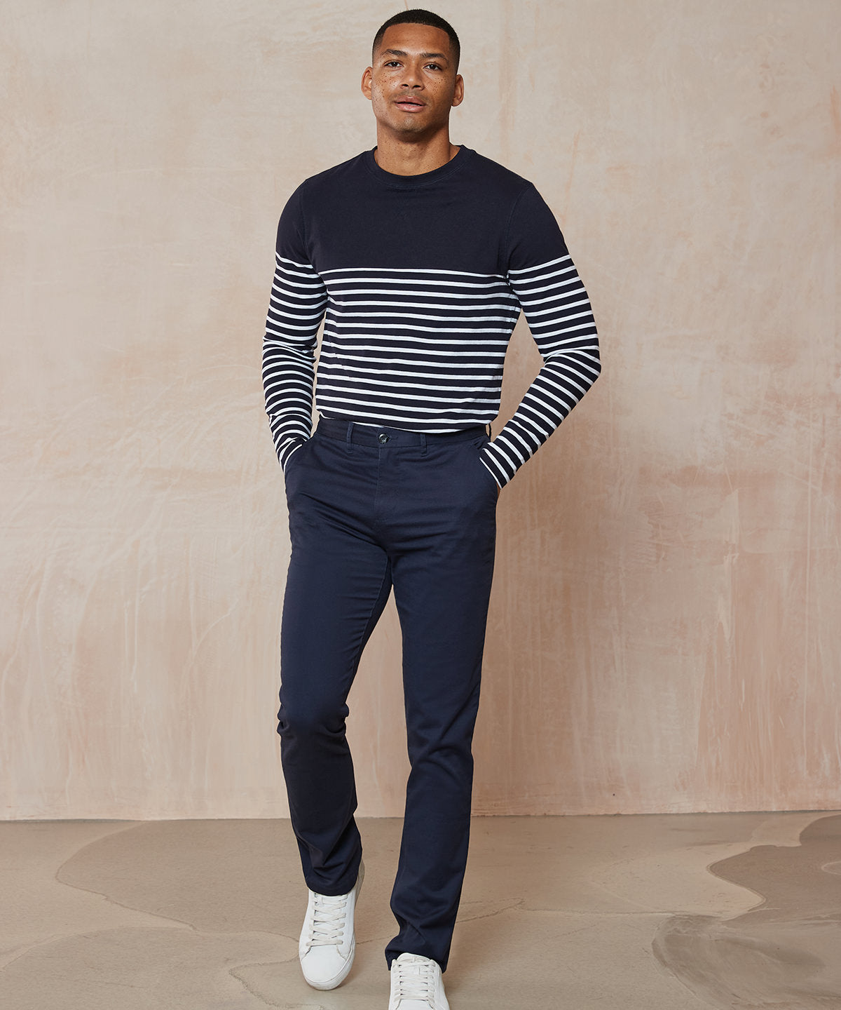 Light Grey - Stretch chinos - GarmentEmbroidery