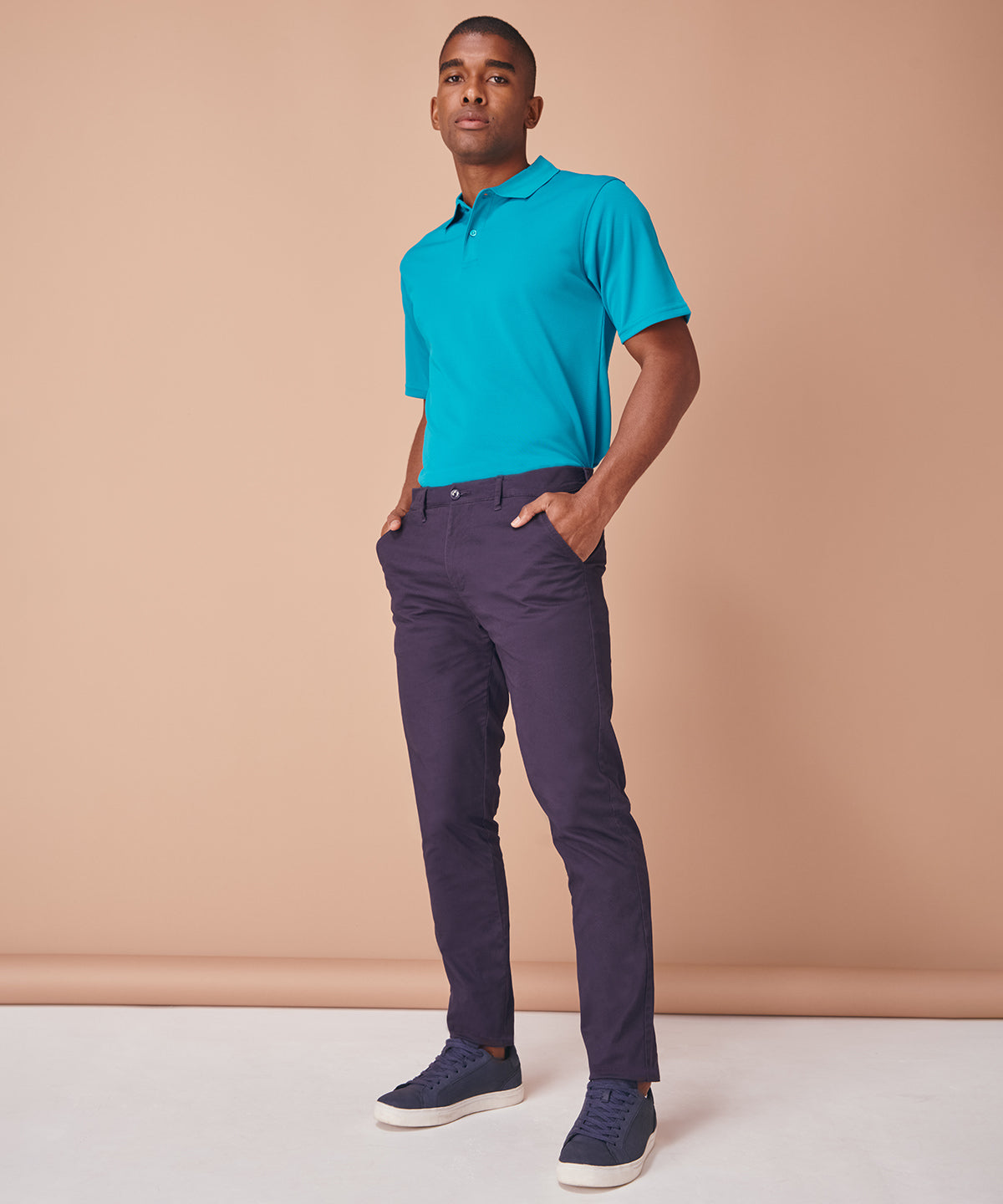 Stretch chinos with flex waistband