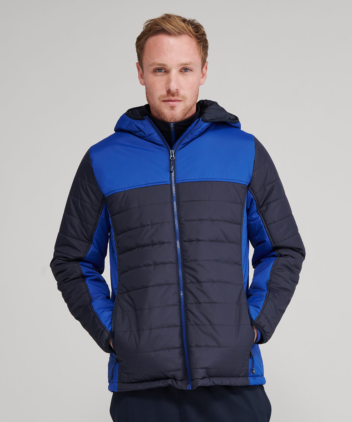 Hooded contrast padded jacket