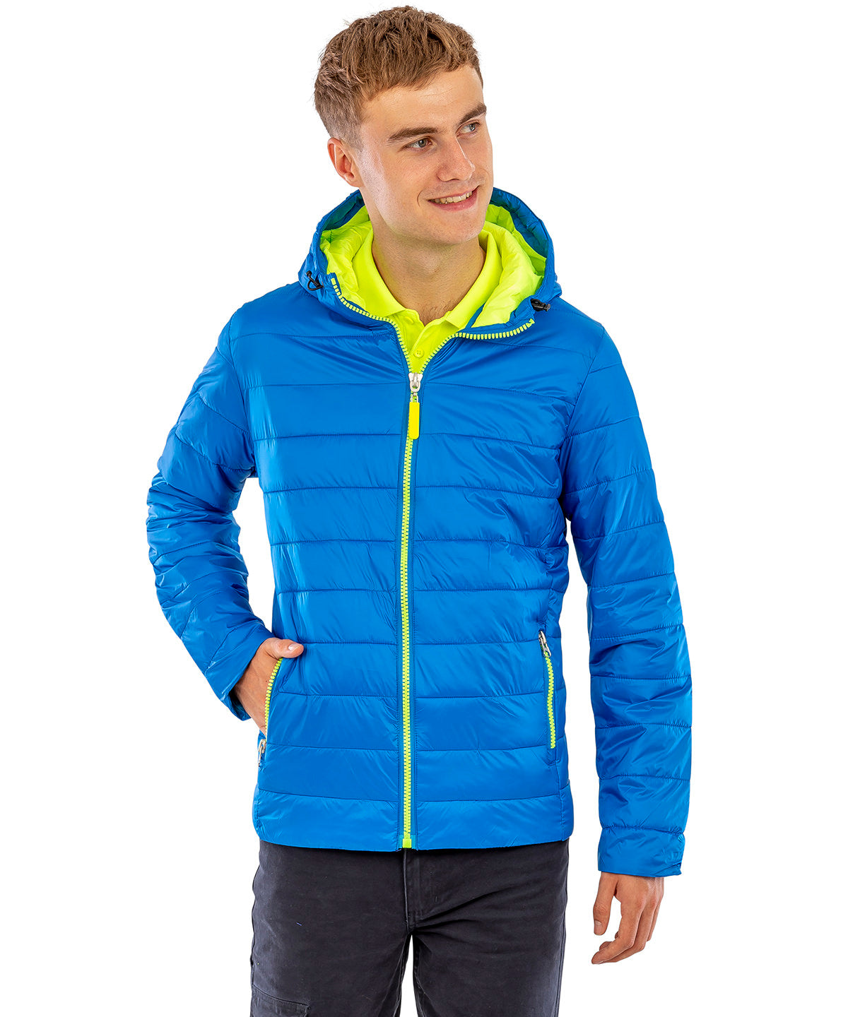 Grey/Orange - Urban snow bird hooded jacket - GarmentEmbroidery