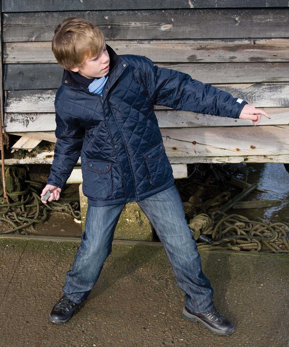 Navy - Junior urban Cheltenham jacket - GarmentEmbroidery