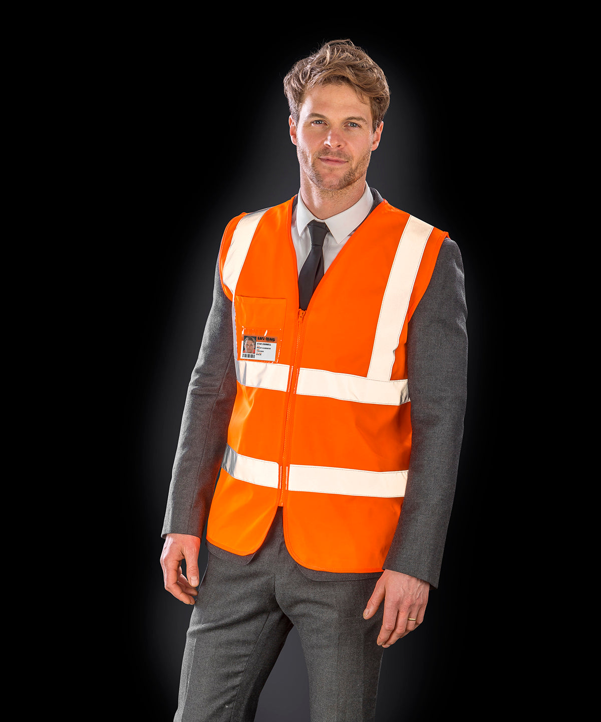 Yellow - Core zip ID safety tabard - GarmentEmbroidery
