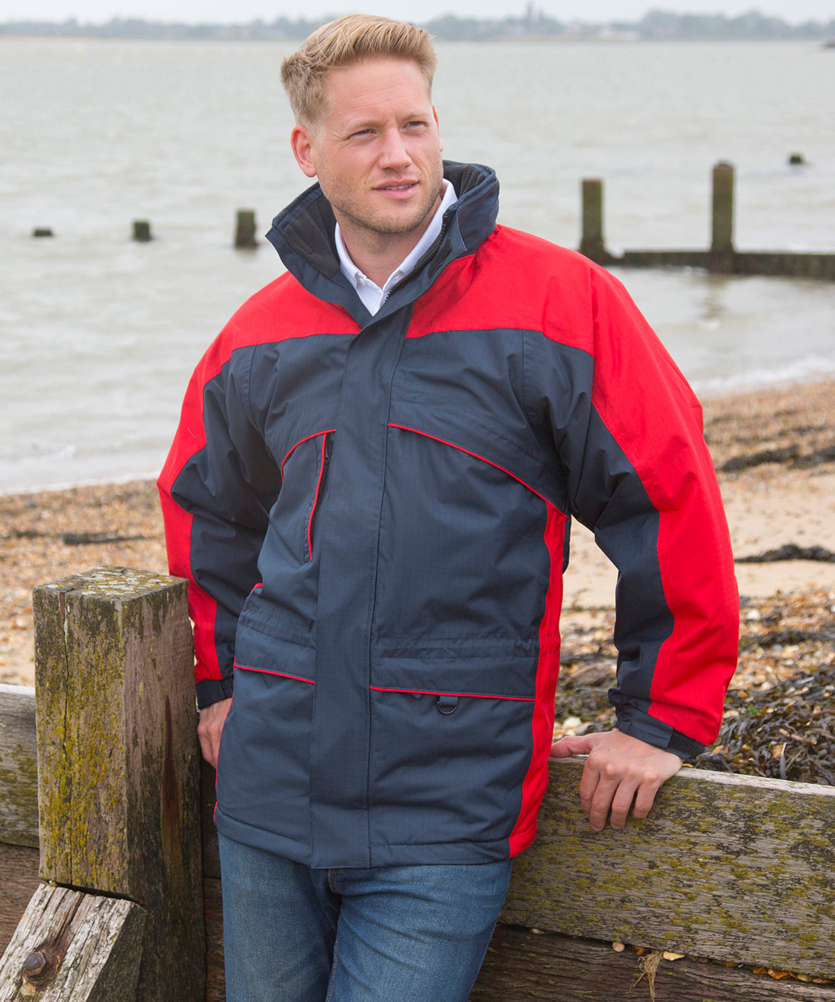 Red/Anthracite - Seneca hi-activity jacket - GarmentEmbroidery