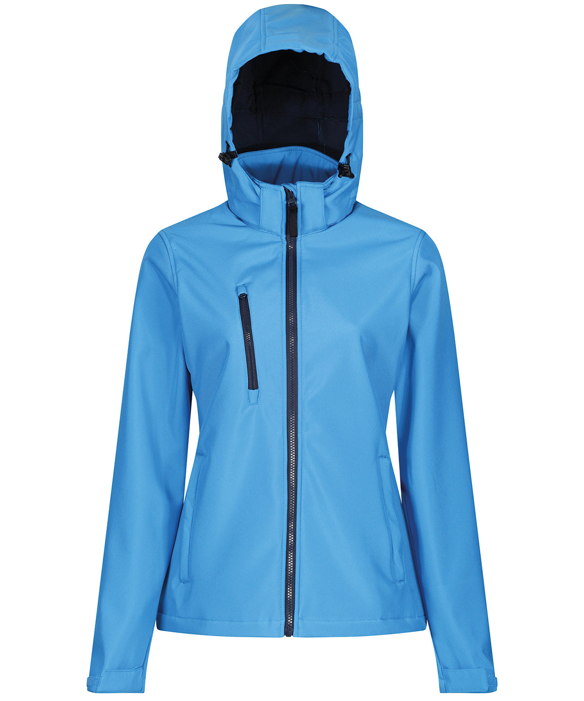 French Blue/Navy - Women's venturer 3-layer hooded softshell jacket - GarmentEmbroidery