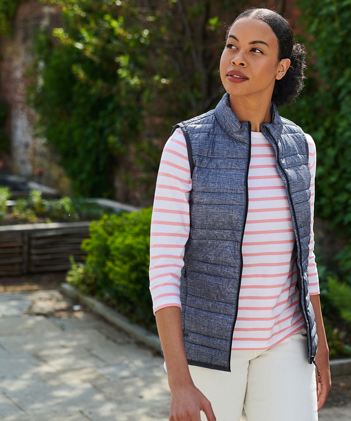 Grey Marl - Women's Firedown down-touch bodywarmer - GarmentEmbroidery