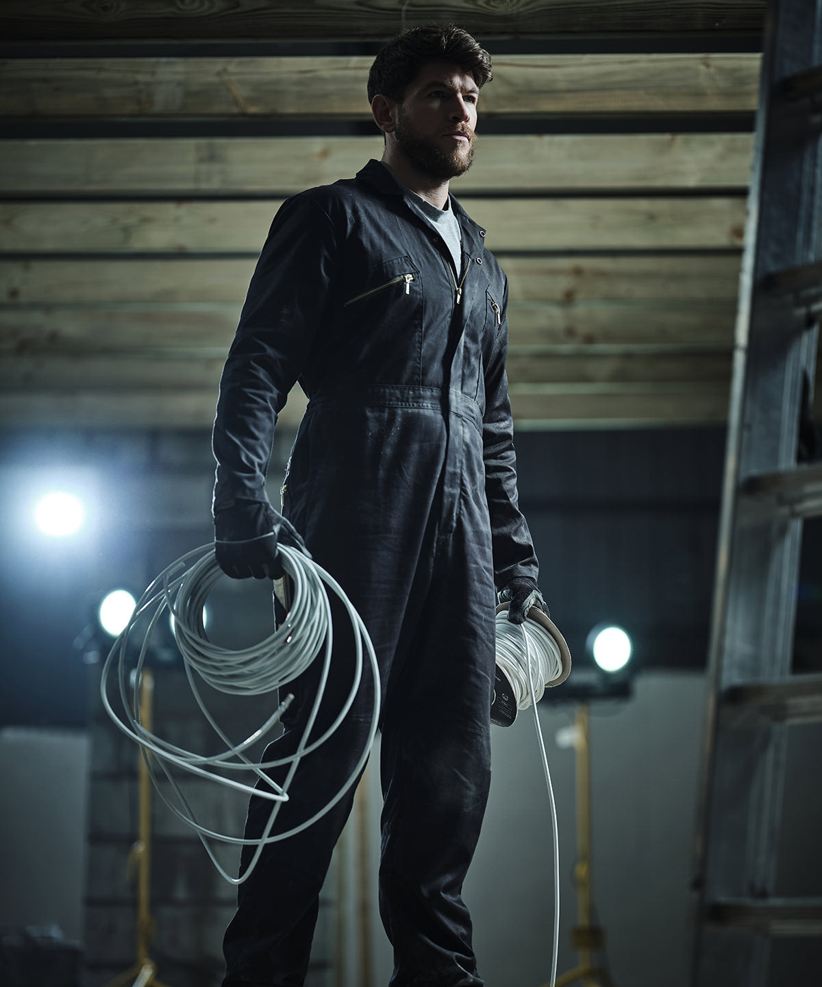 Navy - Pro zip fasten coverall - GarmentEmbroidery