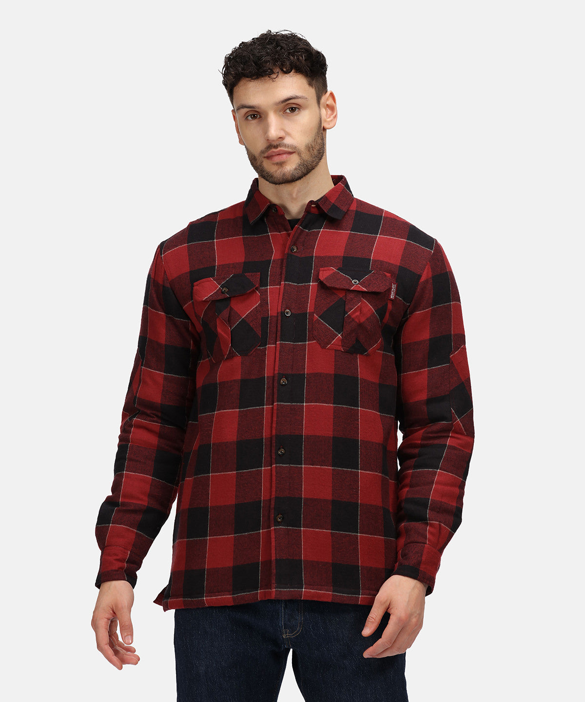 Red - Shelford insulated check shirt - GarmentEmbroidery