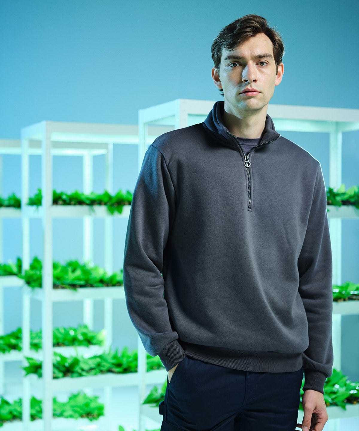 Black - Pro 1/4 zip sweatshirt - GarmentEmbroidery