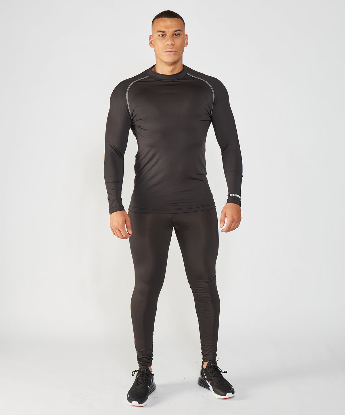 Black - Rhino baselayer long sleeve - GarmentEmbroidery