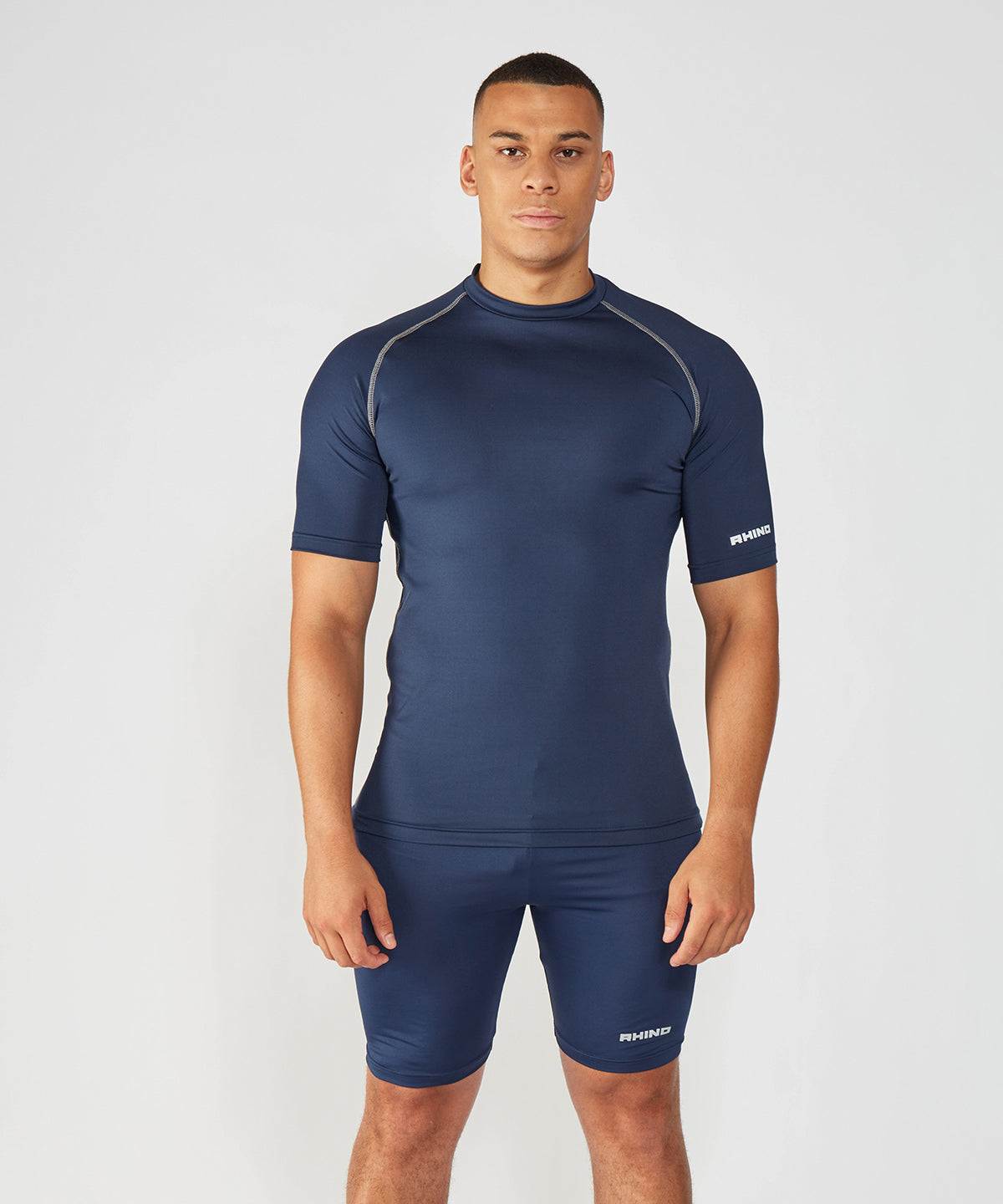 Light Blue - Rhino baselayer short sleeve - GarmentEmbroidery