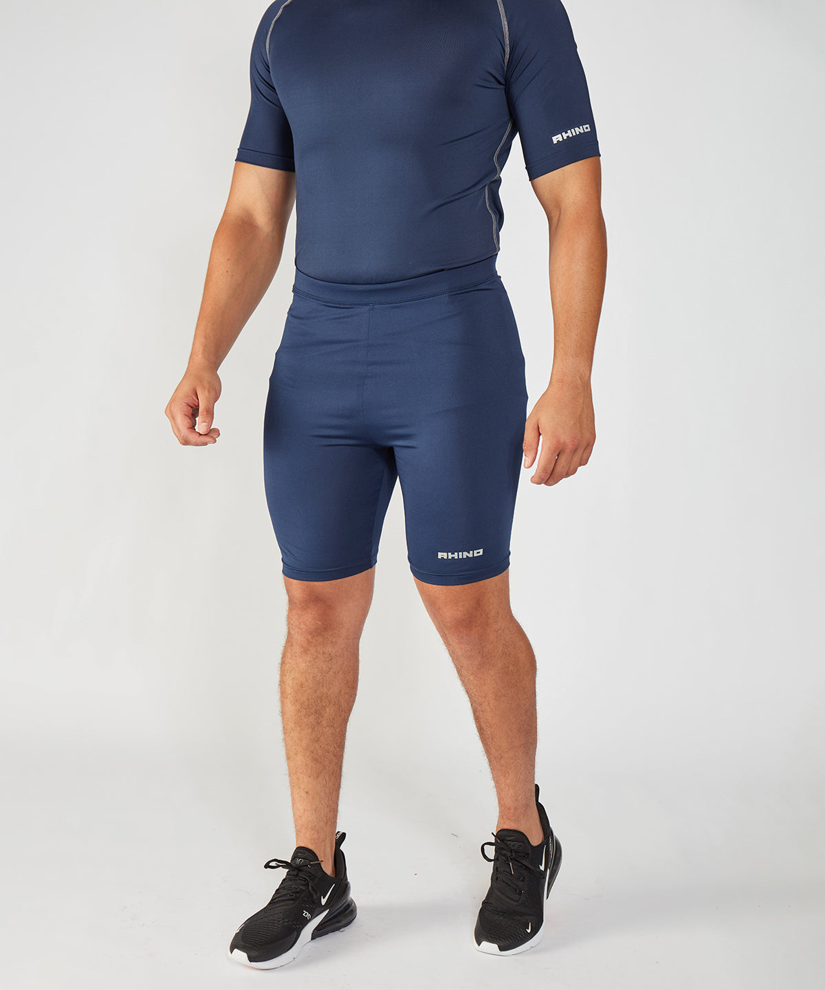 White - Rhino baselayer shorts - GarmentEmbroidery