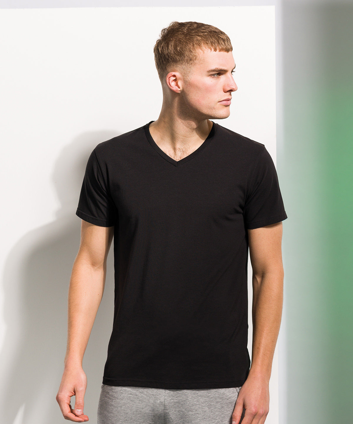 Navy - Men's feel good stretch v-neck t-shirt - GarmentEmbroidery