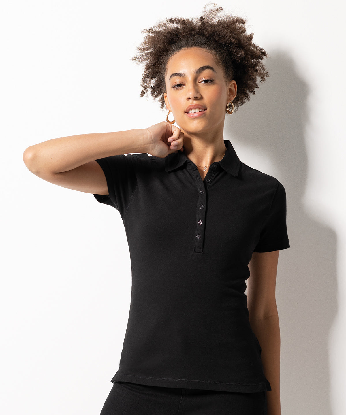 Surf Blue - Women's short sleeve stretch polo - GarmentEmbroidery