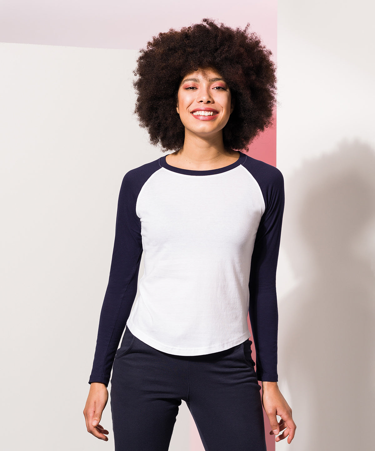 White/Heather Grey - Women's long sleeve baseball t-shirt - GarmentEmbroidery