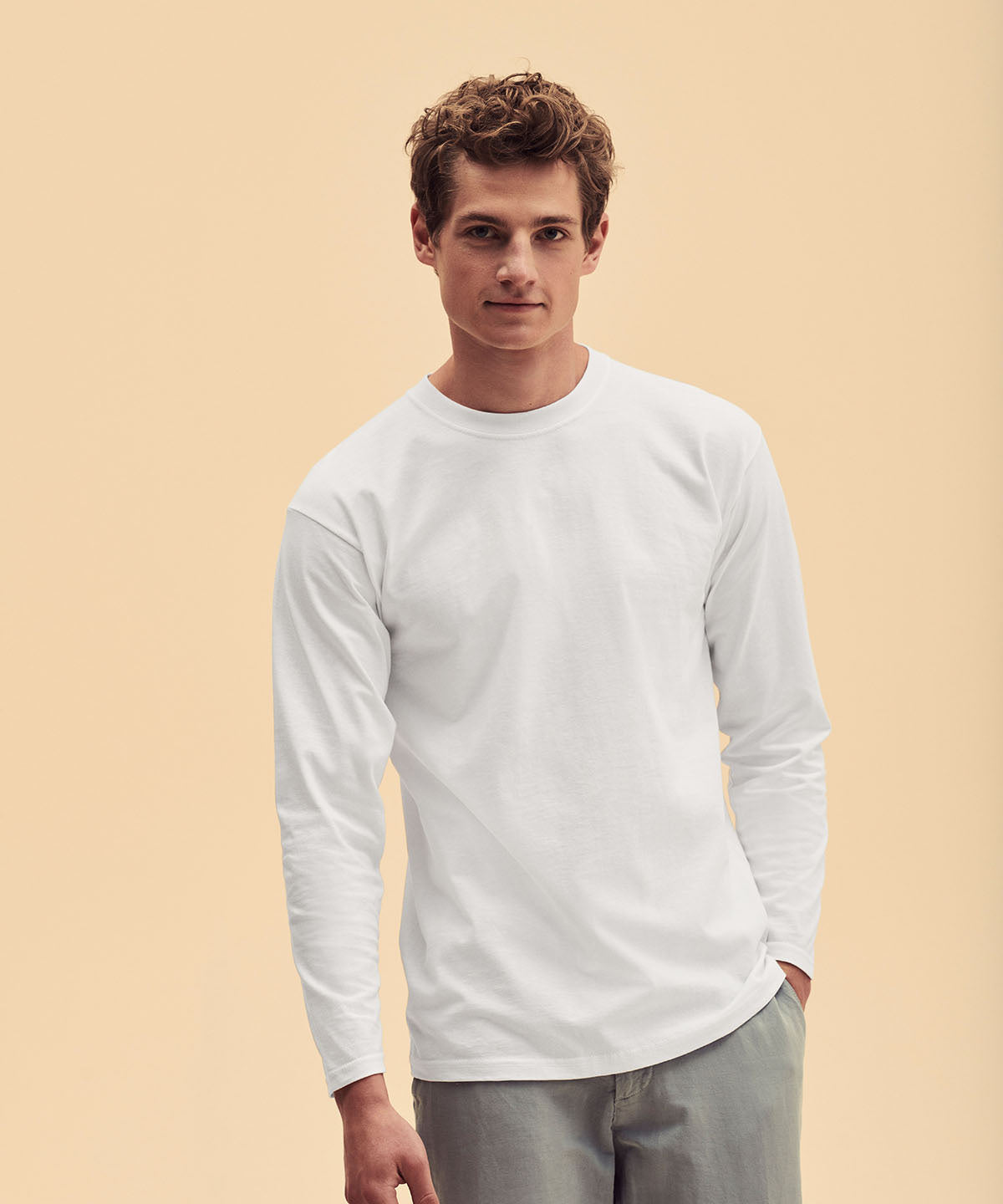 White - Super premium long sleeve T - GarmentEmbroidery