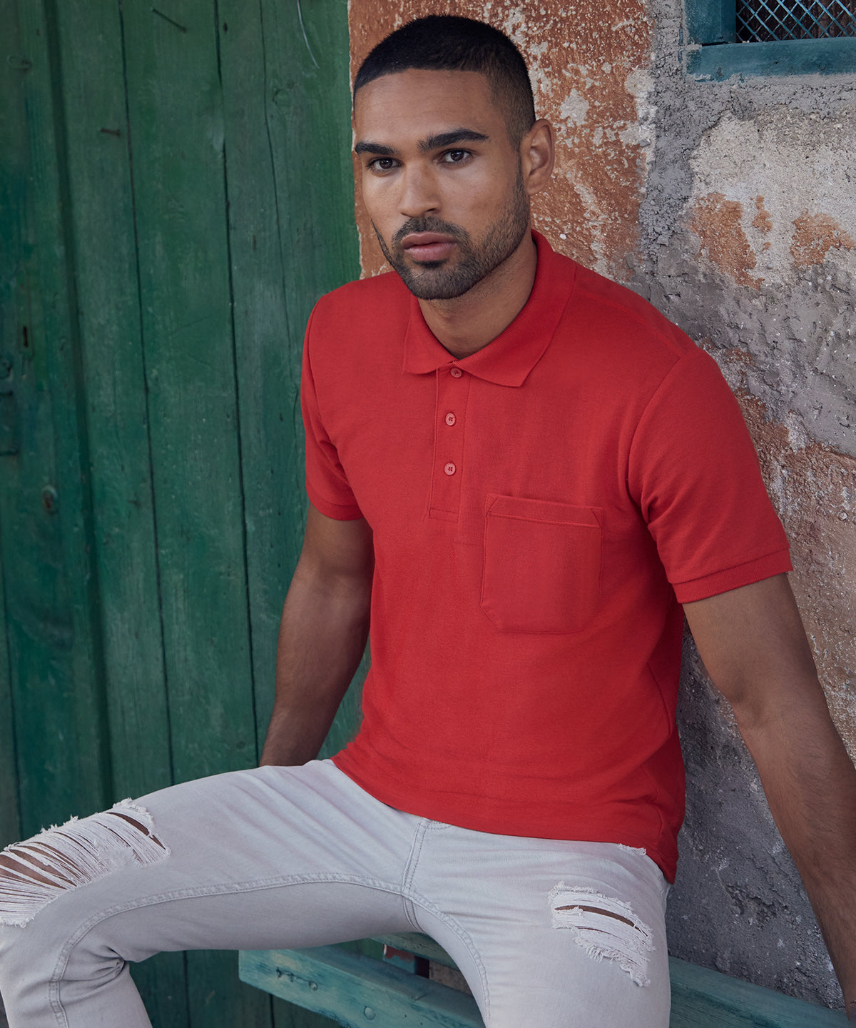 White - 65/35 pocket polo - GarmentEmbroidery