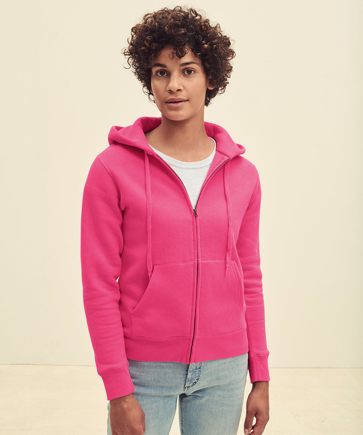 Fuchsia - Women's premium 70/30 hooded sweatshirt jacket - GarmentEmbroidery