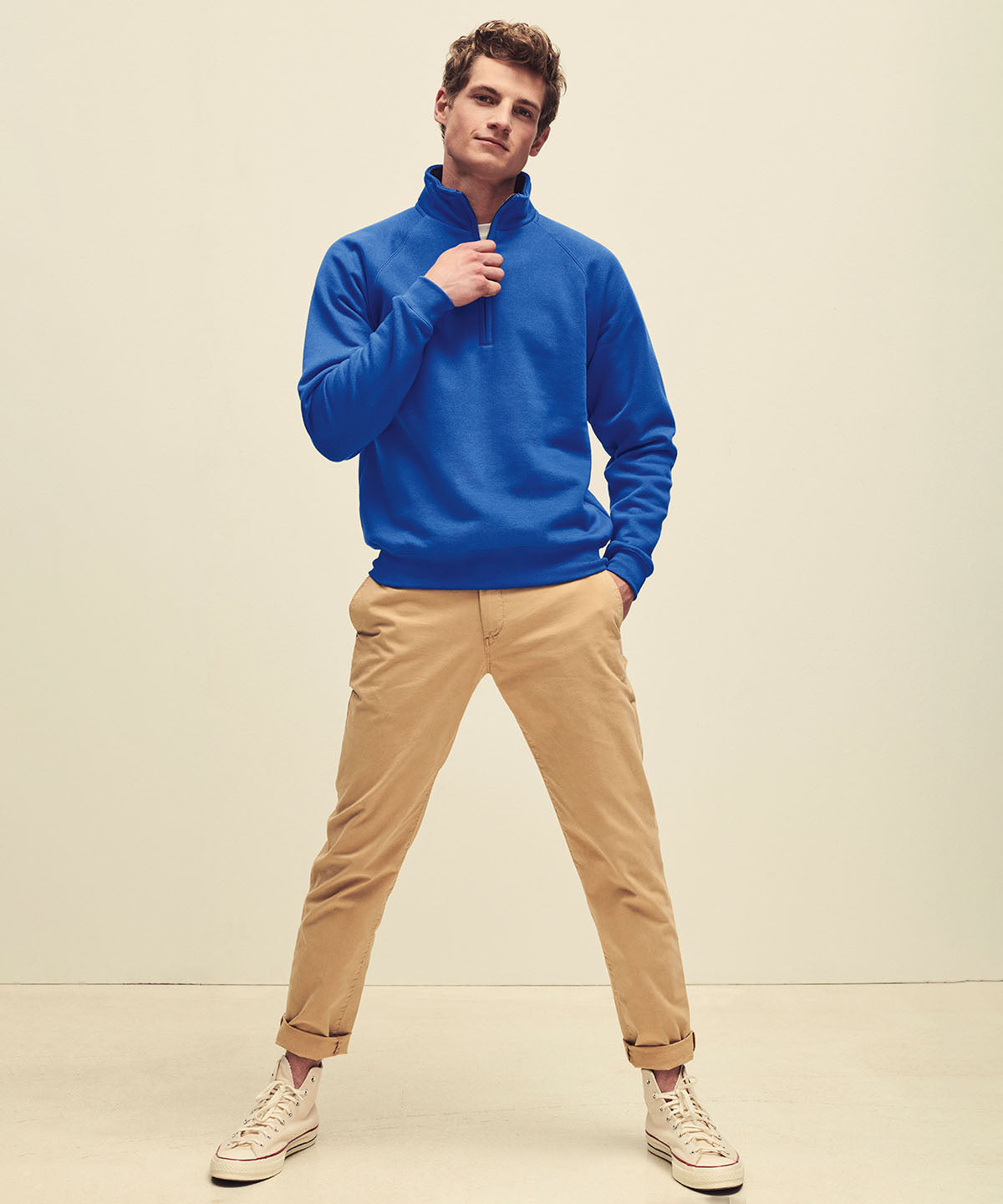 Red - Premium 70/30 zip-neck sweatshirt - GarmentEmbroidery