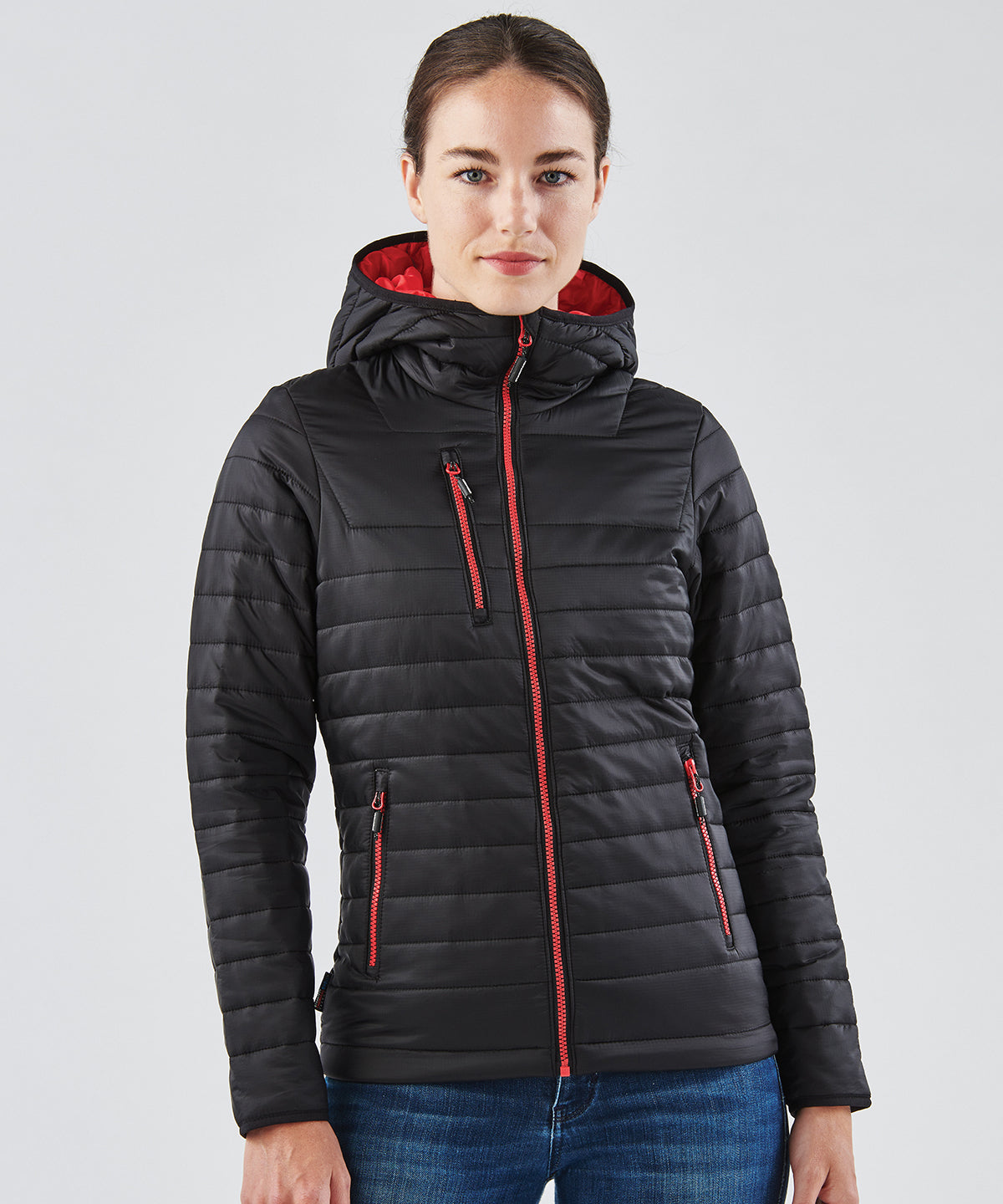 True Red/Black - Women's gravity thermal shell - GarmentEmbroidery