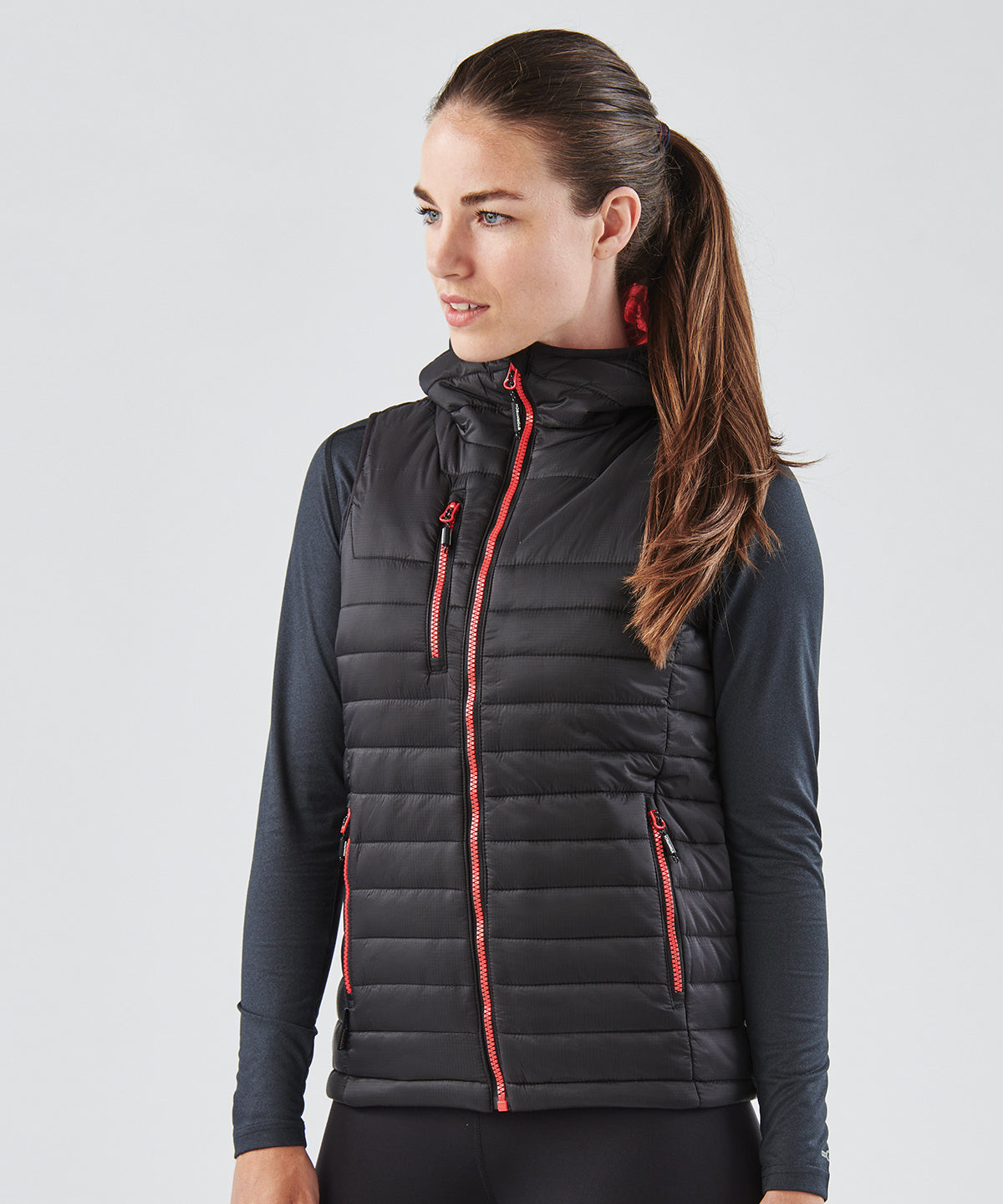 True Red/Black - Women's Gravity thermal vest - GarmentEmbroidery