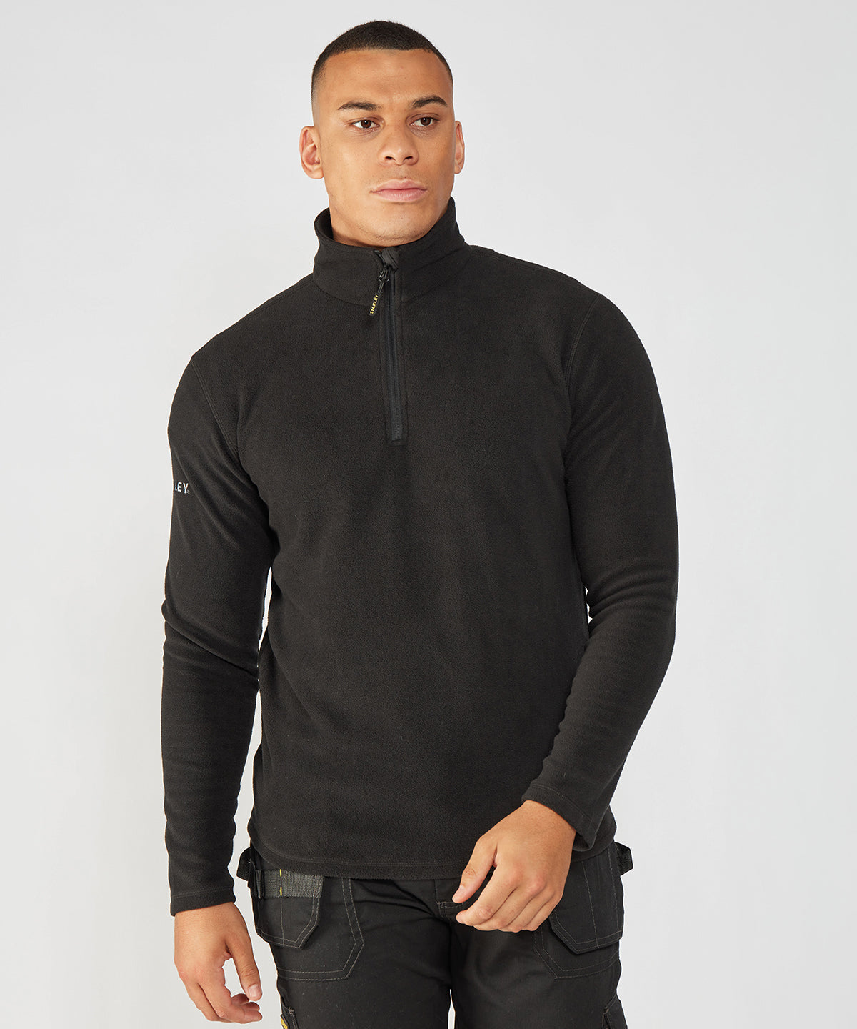 Black - Hobson 1/4 zip microfleece - GarmentEmbroidery