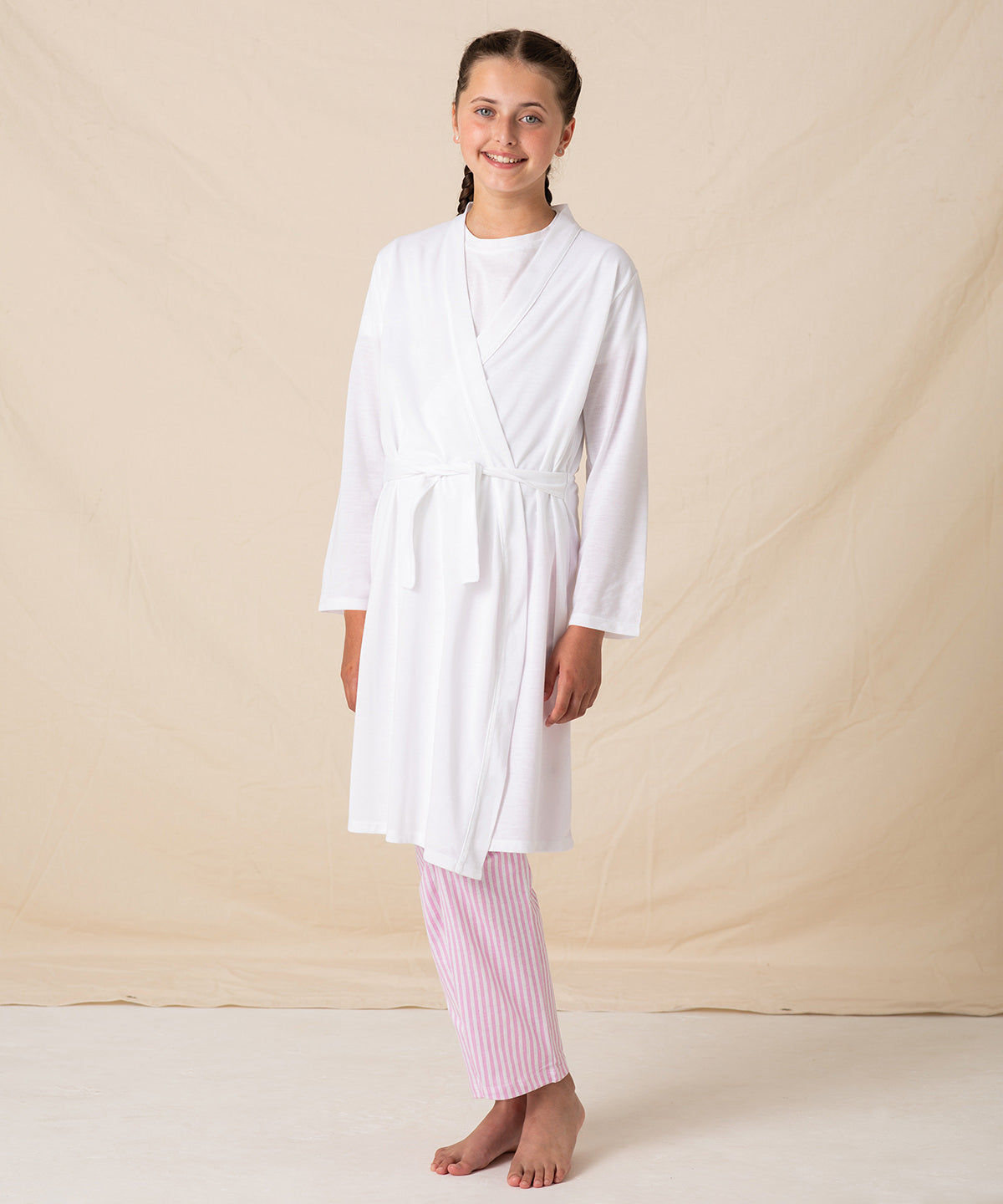 White - Kids robe - GarmentEmbroidery